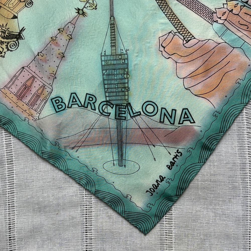 Joana Bartis Vintage Barcelona Inspired Silk Scarf - Picture 4 of 11